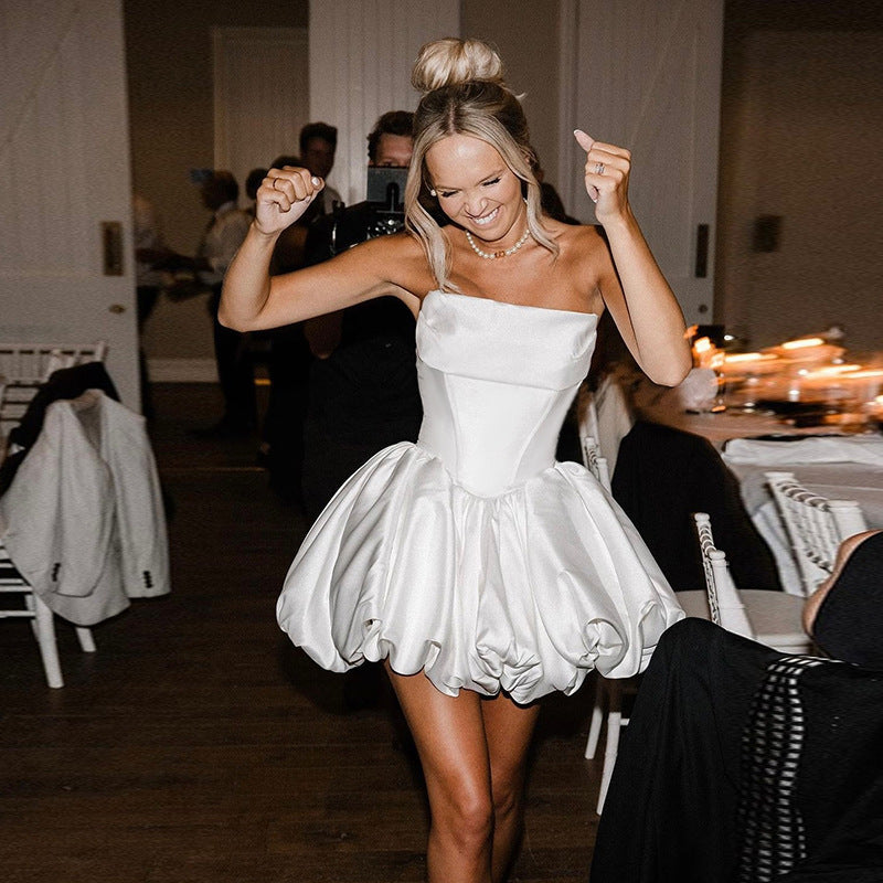 Chic Strapless Mini Dress with Flared Skirt