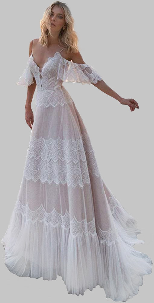 Bohemian Lace Tiered Maxi Dress