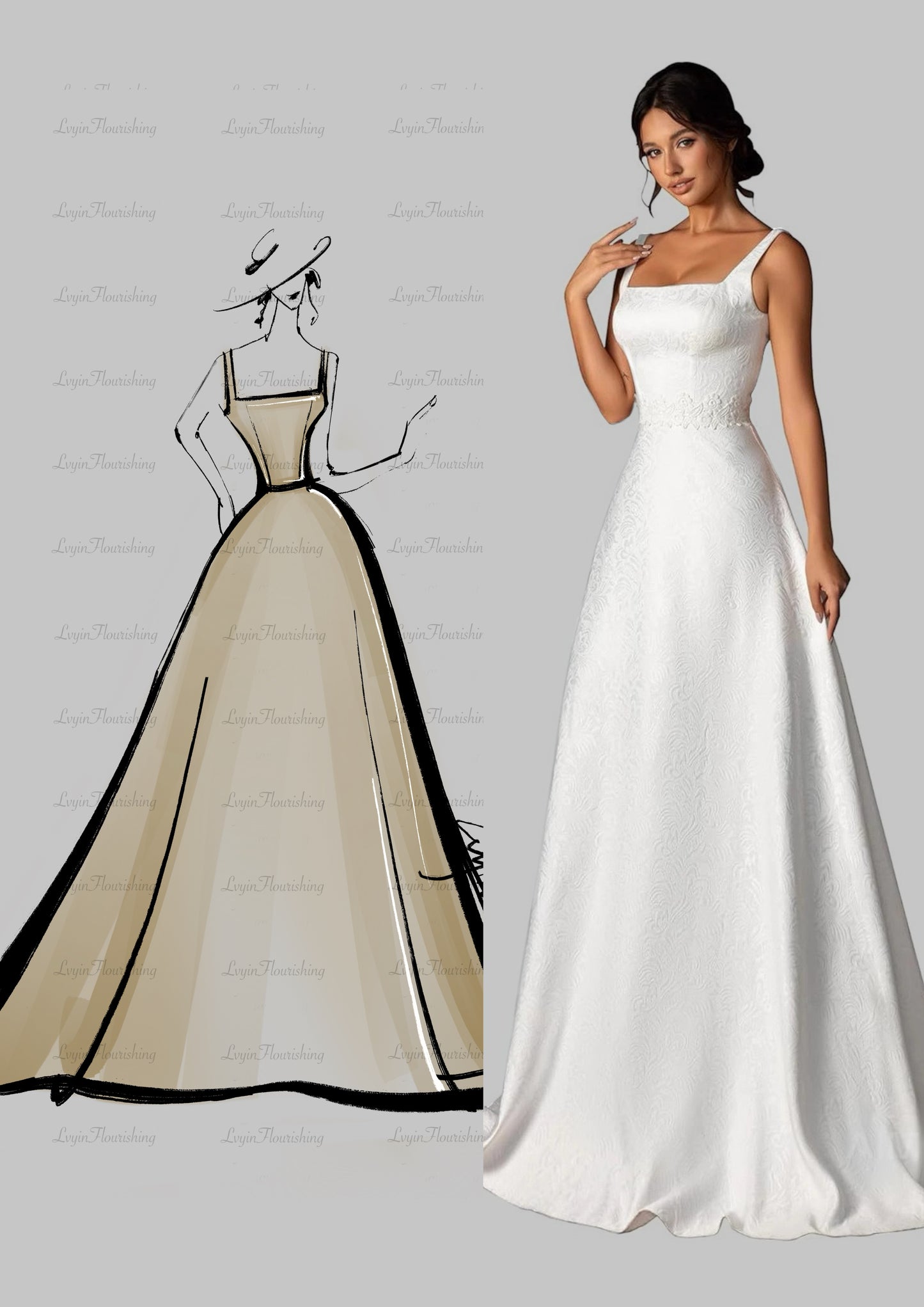 Bridal Gowns Elegant Royal Style Simple Wedding Dress Women's Cocktail Dress