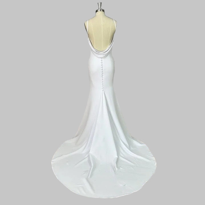 Timeless Satin V-Neck Mermaid Wedding Dress